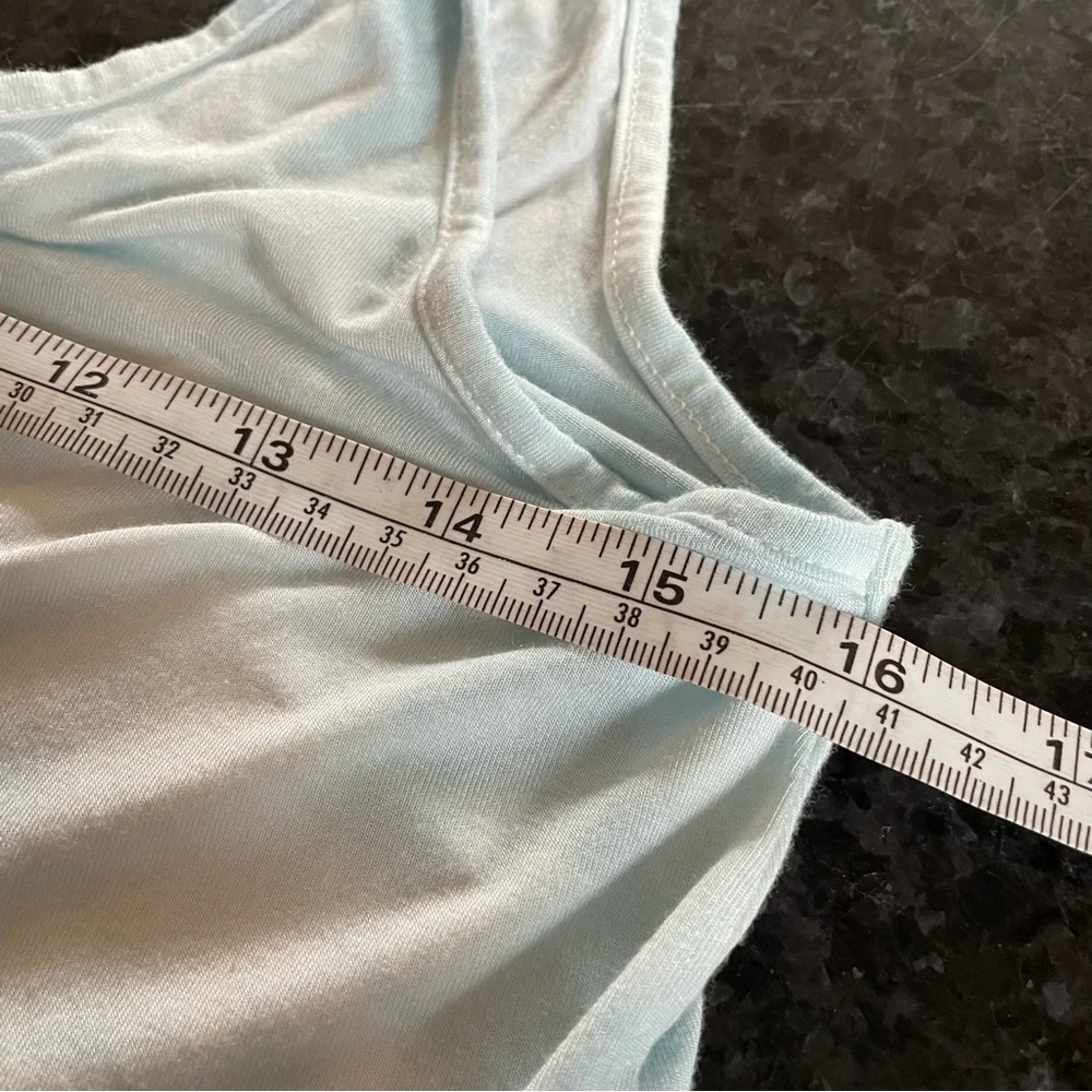 American Eagle Outfitters sky blu & white the dye summer sleeveless Top size S - Picture 8 of 10